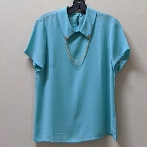 ⬇️💲 Forever21 Turquoise Blouse w/Silver Details